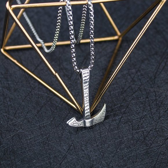 ❤️Stainless steel chain axe pendant necklace for women/men, N90201P220 - Picture 4 of 8